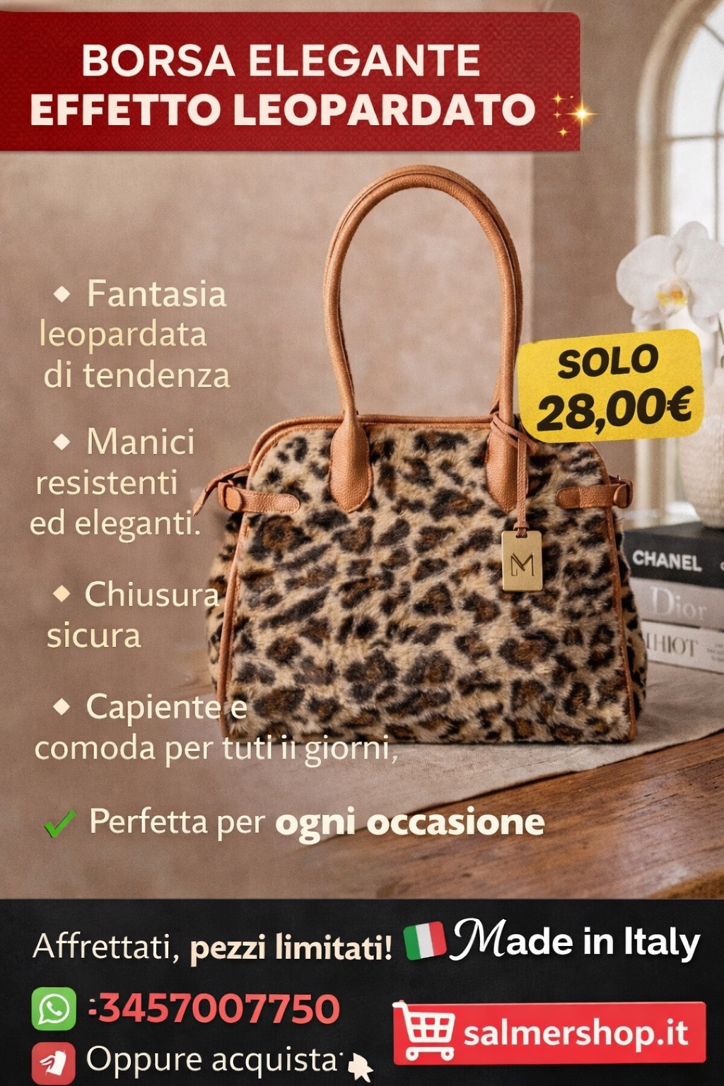 Borsa Leopardata Elegante Donna – Chic & Capiente | Salmershop