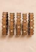 Bracciale in sughero con fiori e brillanti, artigianale eco-friendly, leggero e naturale, stile boho