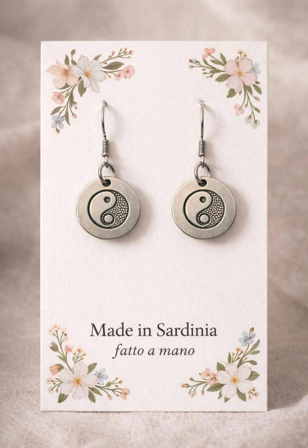 Orecchini in Acciaio – Pendenti Donna Senza Nichel – Gioielli Zen Equilibrio e Armonia – Made in Sardinia