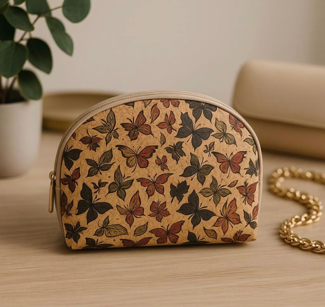 Borsetta in sughero e farfalle artigianale