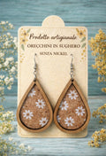Orecchini in Sughero Artigianali Senza Nickel – Orecchini a Goccia Naturali in Legno, Idea Regalo Donna