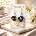 Orecchini Pendenti Eleganti con Perla – Acciaio Senza Nickel – Orecchini Donna Chic Nero e Perla – Gioielli Eleganti Leggeri – Idea Regalo Donna