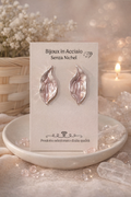 Orecchini Foglia Acciaio Inossidabile Senza Nichel | Orecchini Eleganti Foglia Donna | Leaf Earrings Stainless Steel | Orecchini Minimal Moderni