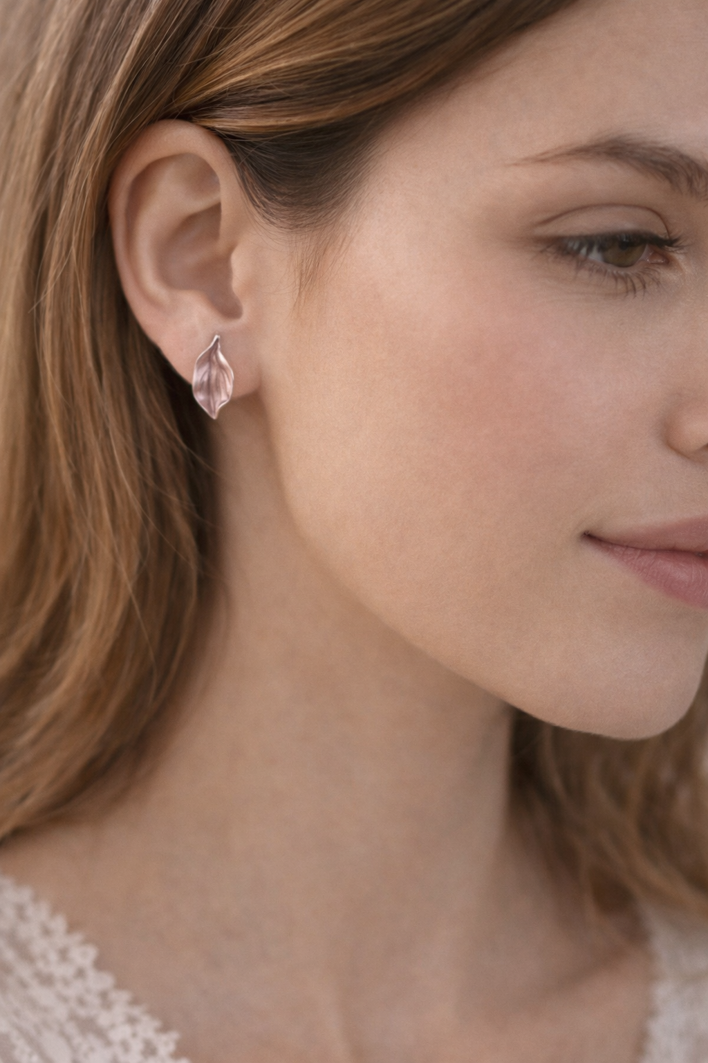 Orecchini Foglia Acciaio Inossidabile Senza Nichel | Orecchini Eleganti Foglia Donna | Leaf Earrings Stainless Steel | Orecchini Minimal Moderni