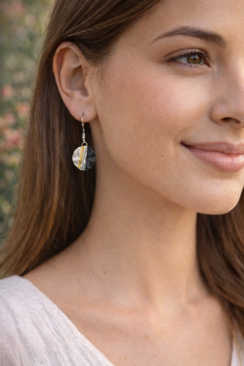 Orecchini Pendenti Acciaio Inossidabile Senza Nichel | Orecchini Moderni Argento Nero Oro | Earrings Stainless Steel | Orecchini Eleganti Donna