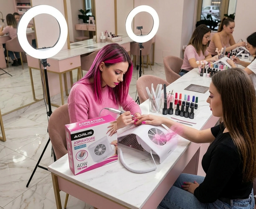 Aspiratore Polvere Unghie Professionale 40W Aorlis- Aspiratore da Tavolo per Manicure Ricostruzione Unghie Nail Dust Collector